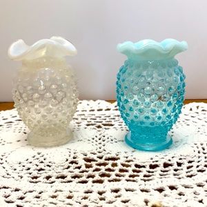 Fenton Hobnail Mini Vases